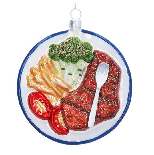 Glass Steak & Chips 12cm *ETA NOV